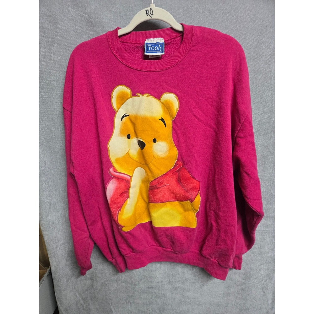 Vintage Disney Winnie the Pooh‎ Pink Sweatshirt Jerzees Made in USA XL Graphic